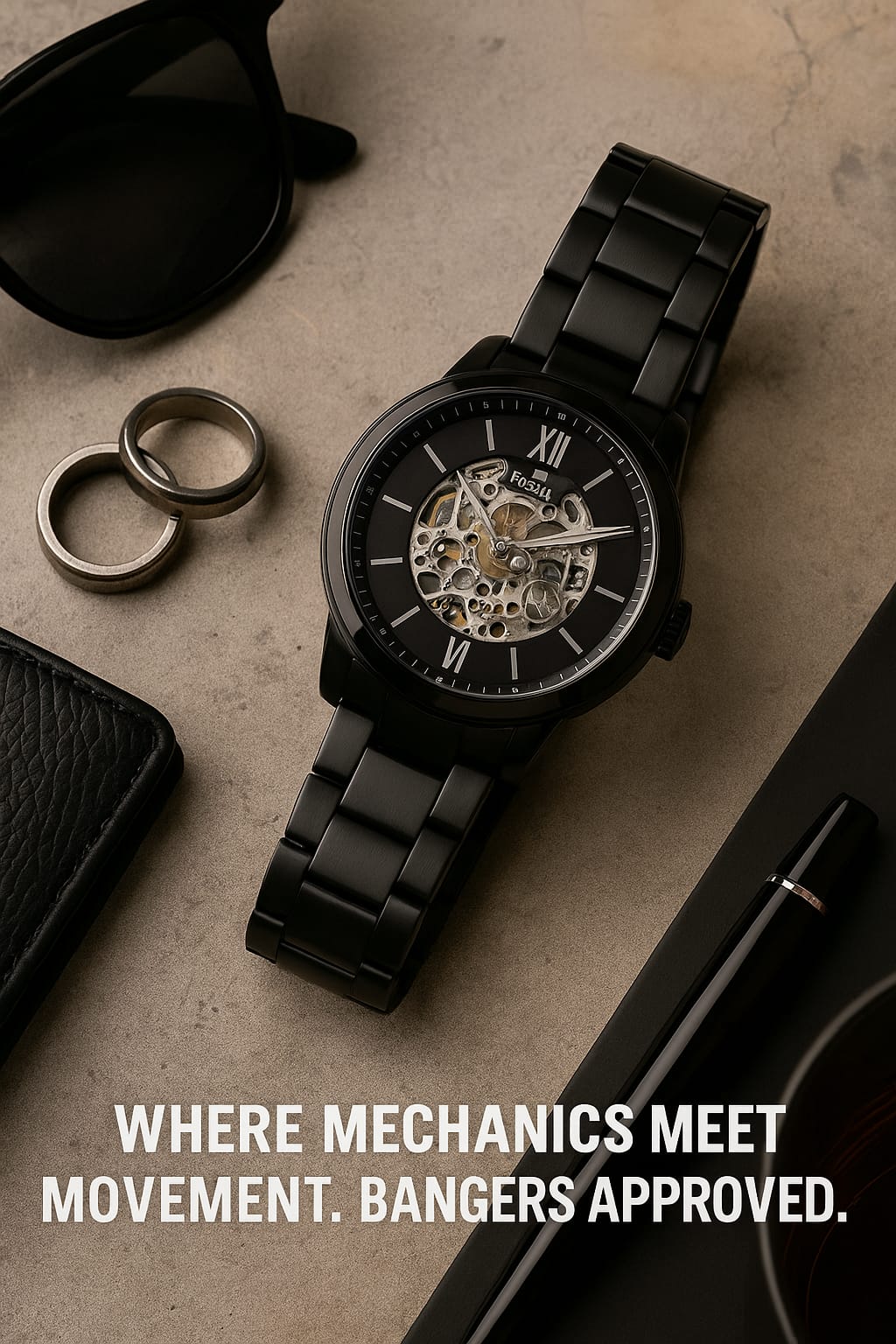 BLACK SKELETON DIAL AUTOMATIC - THE PRECESION BANGER