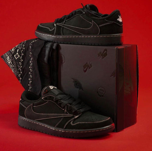 TRAVIS SCOTT×FRAGMENT × AIR JORDAN 1 LOW "BLACK PHANTOM"